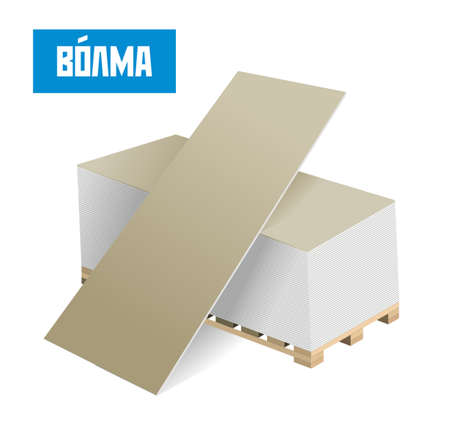 Гипсокартон обычный УК ВОЛМА (ГКЛ) 12,5-1200-2500 мм Гипсокартон обычный УК ВОЛМА (ГКЛ) 12,5-1200-2500 мм