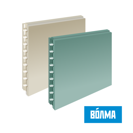 Плита пазогребневая гипсовая пустотелая ВОЛМА (ПГП), 80 мм  Плита пазогребневая гипсовая пустотелая ВОЛМА (ПГП), 80 мм